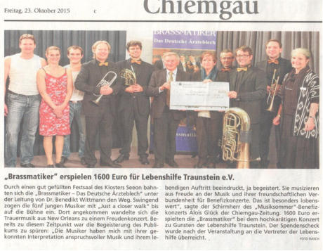 Pressebericht Chiemgau-Zeitung 2015